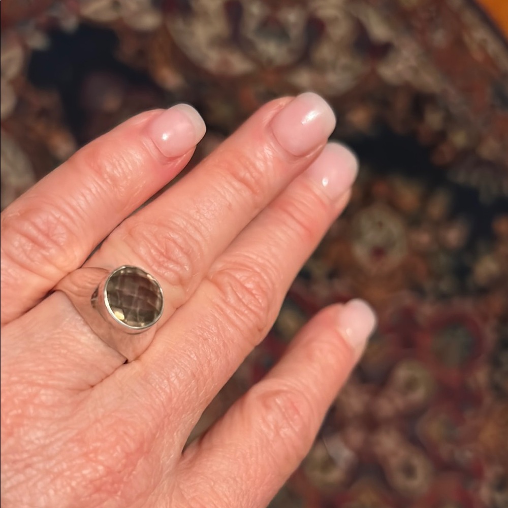Real Silver and Smoky Quartz Ring